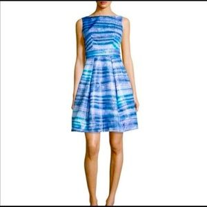 Theia Blue Metallic Stripe Dress NWT size 8